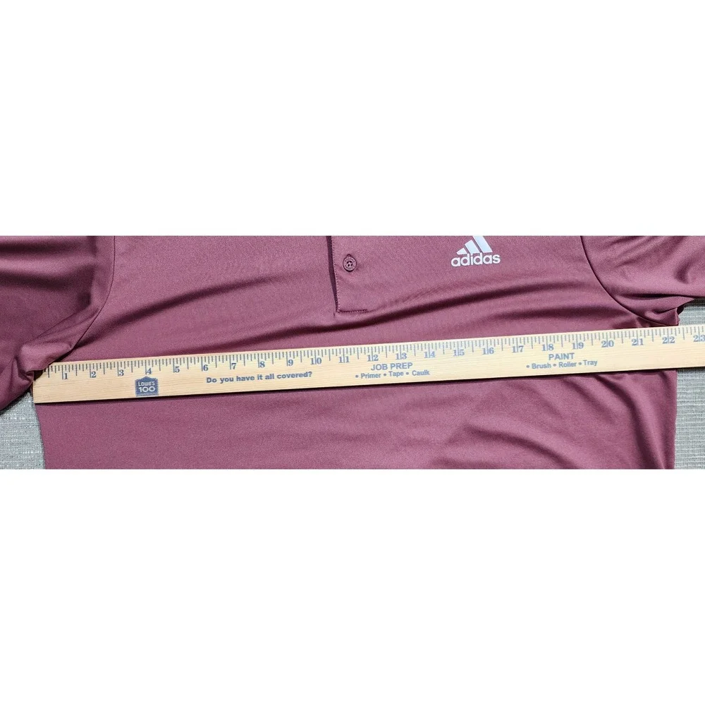 Adidas Golf‎ Mens Large Maroon Burgundy Short Sleeve Performance Polo Shirt L